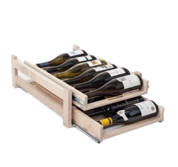 Store up to 12 bottles of wine in your kitchen with the Wine Logic 2-tray in-cabinet storage rack